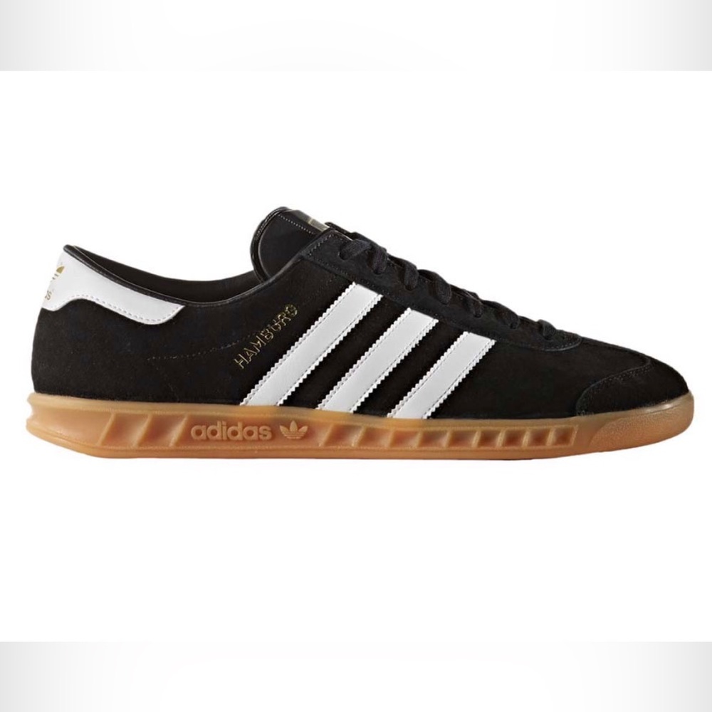 adidas ORIGINALS HAMBURG Shoes SNEAKERS BLACK SUEDE RETRO US WMS 8/MNS 6/UK 5.5
